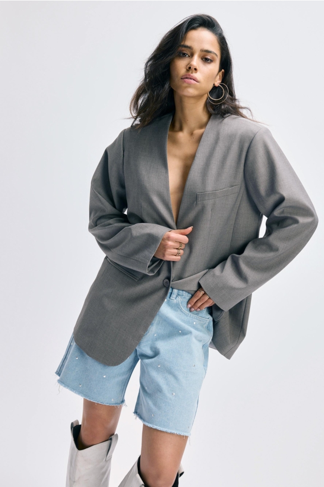 MEA COLLARLESS BLAZER R2508452702 995 ANTRA
